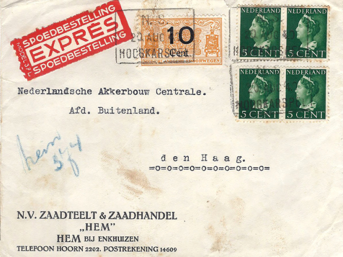 1923 - Bedrijf wordt hernoemd naar N.V. Zaadteelt & Zaadhandel “Hem”. <br>